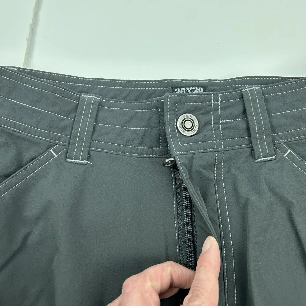 Kuhl Shorts Mens 30 Gray Renegade Convertible Stealth Hiking Cargo Zip Off